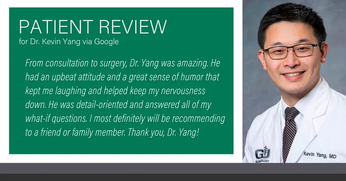 From consultation to surgery, Dr. Yang was amazing. He had an upbeat attitude and a great sense of humor that kept me laughing and helped keep my nervousness down. He was detail-oriented and answered all of my what-if questions. I most definitely will be recommending to a friend or family member. Thank you, Dr. Yang!