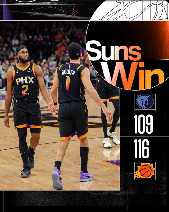 Final score - Suns Win! Suns 116, Grizzlies 109 