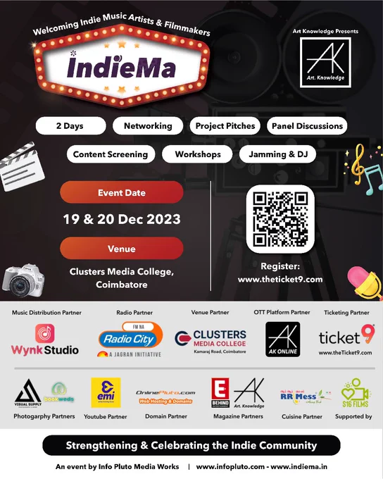 IndieMa - An event for Independent Filmmakers & Indie Music Artists at Coimbatore.