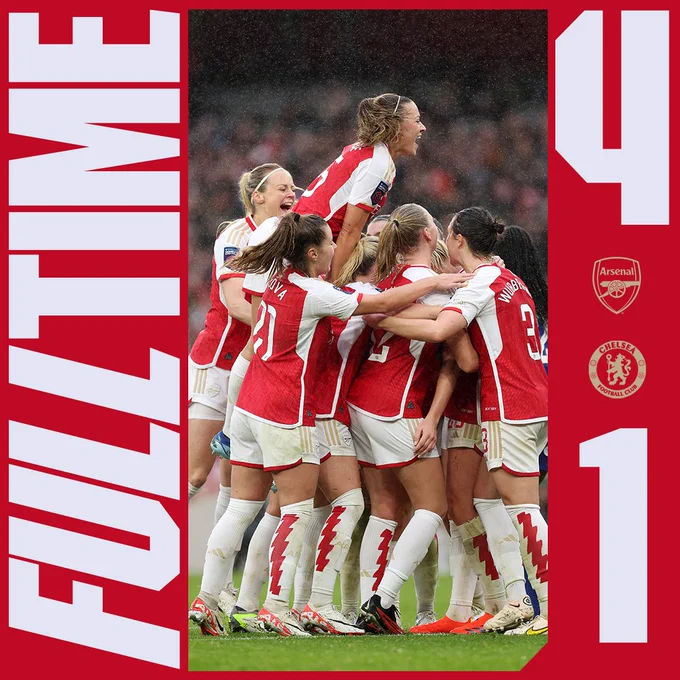 Full Time: Arsenal 4-1 Chelsea