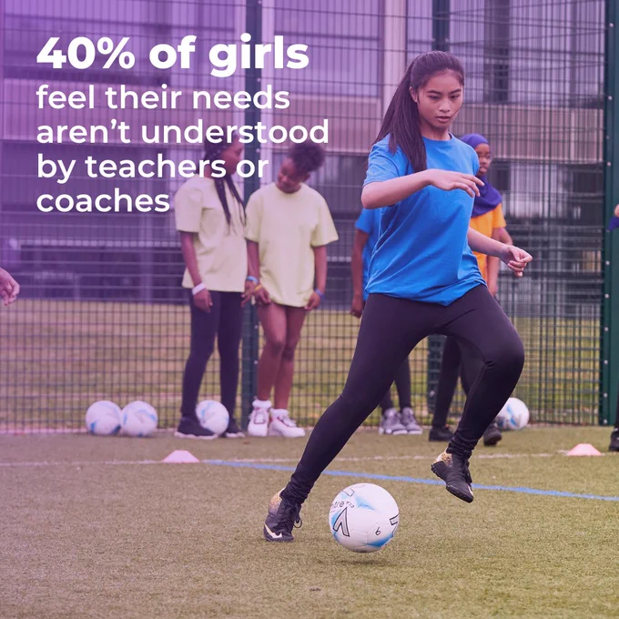 40% of girls feel their needs aren't understood by teachers or coaches