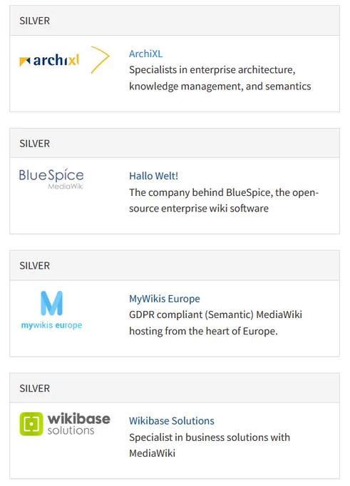 Thank you to our sponsors!
@archixl @BlueSpiceTweets @MyWikisEU and @WikibaseNL 