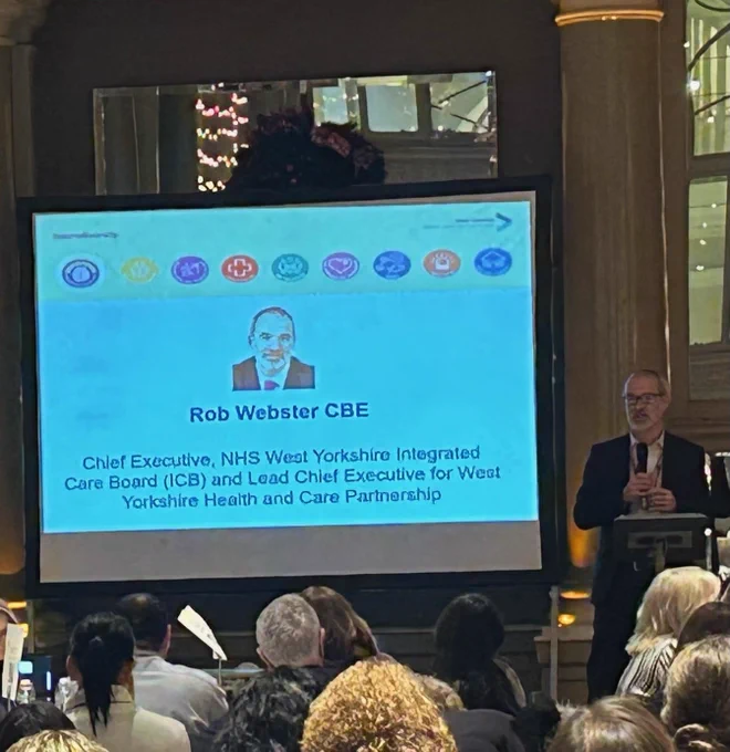 Photo of Rob Webster speaking at the ND Summit.
