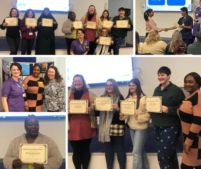 A collage of images showing people receiving their certificates at the event.