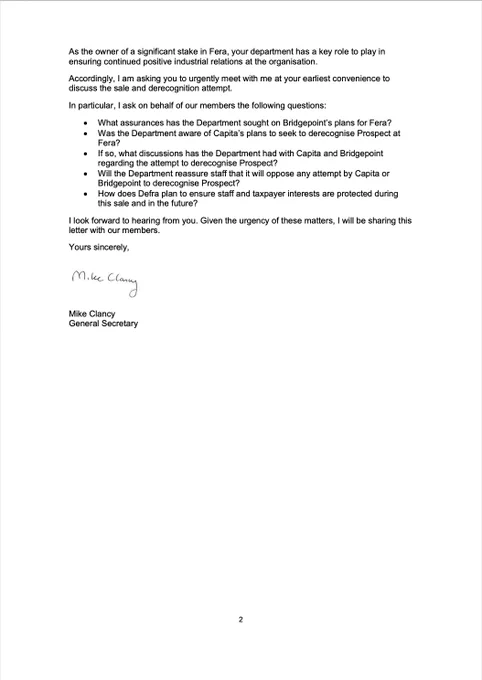 Prospect's letter to the environment secretary, page 2