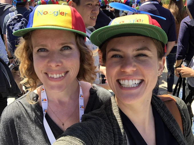 Me in my noogler hat on my first day at Google