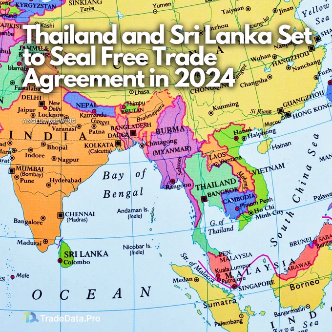 Exciting times for economic ties! Thailand and Sri Lanka plan to ink a Free Trade Agreement in 2024. 🌏🤝 Read our blog post here - https://bit.ly/3NdVb4K🌐🚀 #TradeDataPro #ThailandSriLanka