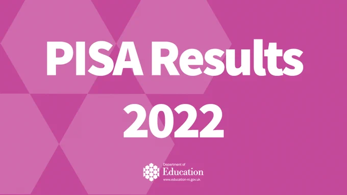 Pink graphic that says - PISA Results 2022