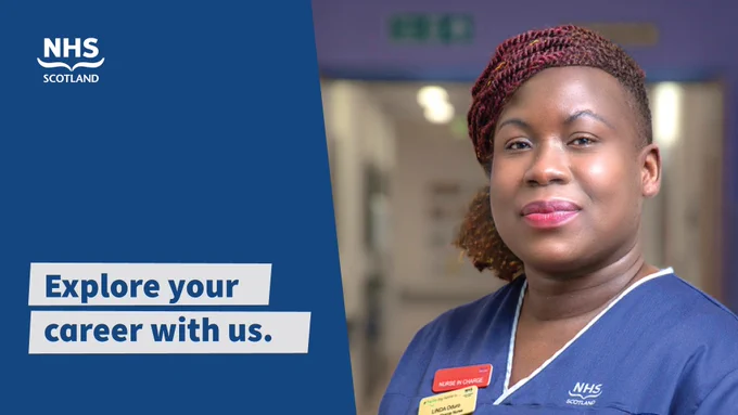 NHSScotland healthcare working in uniform smiling