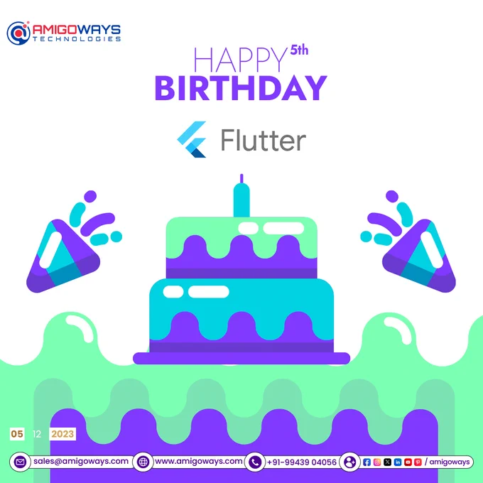 Cheers to Flutter on its special day! 🎂🚀 

Your elegant widgets and smooth animations have truly revolutionized app development. Here's to more years of innovation and creativity! 🥳🎉 

#amigoways #amigowaysys #amigowayscion #letsconnect #FlutterBirthday #FlutterLove #FlutterDeveloper #FlutterMagic #MobileAppDevelopment #InnovationJourney #CodeInStyle #FlutterCelebration2023 #AppInnovation #FlutterMagic #TechRevolution #MobileAppDev #DigitalInnovation #AppDevelopment #InnovationJourney #CreativeCoding