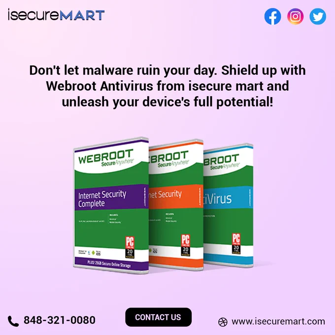 Don't let #malware ruin your day. Shield up with Webroot Antivirus from isecure mart and unleash your device's full potential!
