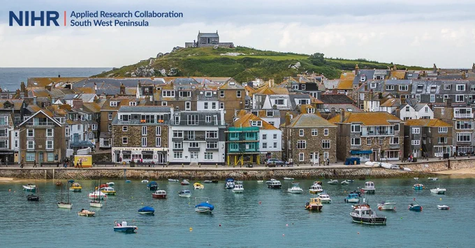 "NIHR Applied Research Collaboration South West Peninsula"
A photo of St Ive's, Cornwall. A house-lined sea front.