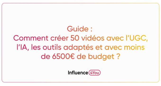 Comment créer 50 vidéos avec l’UGC, l’IA, les outils adaptés et avec moins de 6500€ de budget ?
