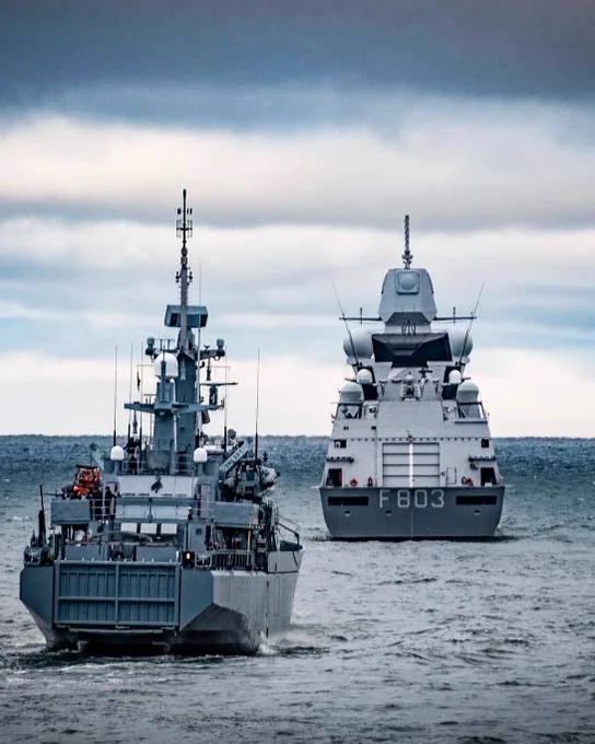 Two ships at sea during Exercise Freezing Winds. Photo by: Standing NATO Maritime Group One
