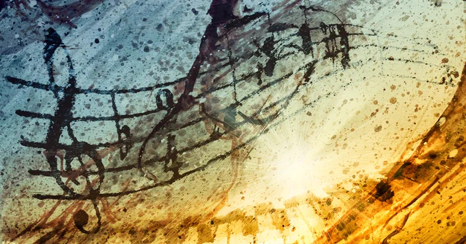 An illustration of musical notes.