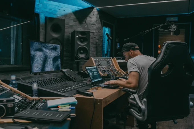 English electronic music producer Tom Staar in Metrica Studios - Ibiza, Spain.