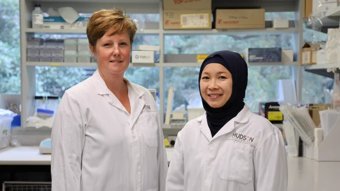 L-R, A/Prof Michelle Tate and PhD student Sarah Rosli