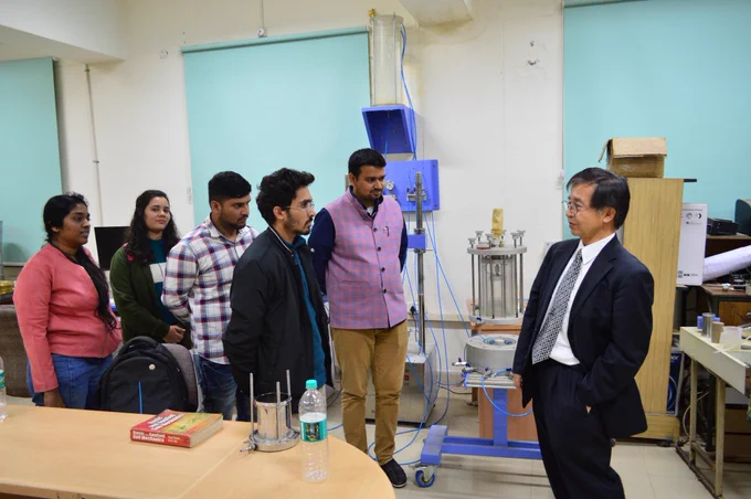 Visit of Prof. Tatsuya Ishikawa to the landslide testing facilities in the Sediment Disasters Research Laboratory at CoEDMM. 