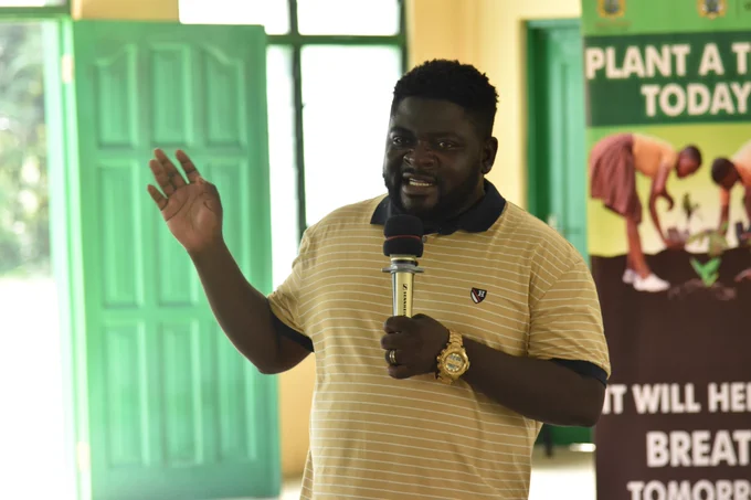 UNICEF Education Officer Christopher Nkrumah interacting with the students and wishing them a fruitful camping.