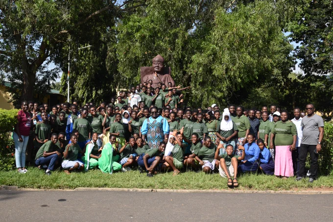A group photo with Campers, Chaprons and Facilitators from the 5-day learners camp on safe schools and environment.