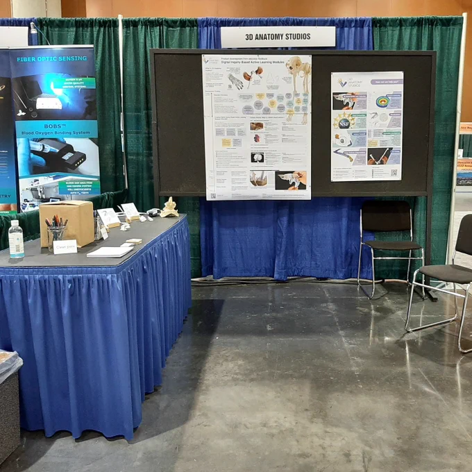 A photo of our booth at the SICB 2022 meeting