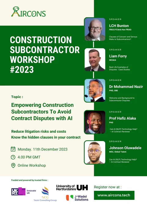 Construction Subcontractor Workshop | Online | 11 Dec | 16:00 - 17:00
