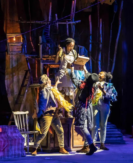 Evlyne Oyedokun, Katie Tranter, Aron de Casmaker and Peace Oseyenum in Cinderella: A Fairytale.