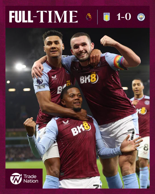 FULL-TIME: ASTON VILLA 1 MANCHESTER CITY 0!