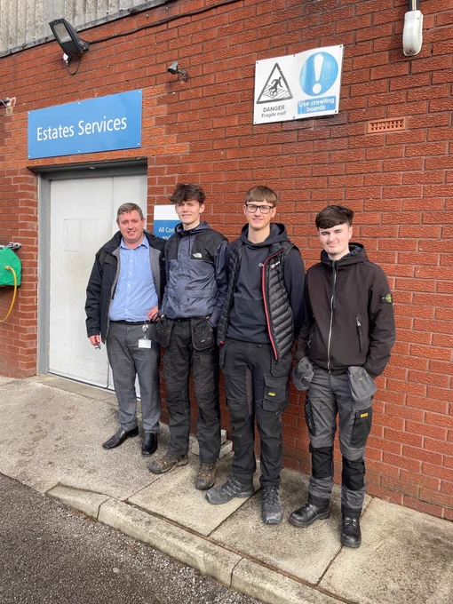 Brendan, our Head of Estates, with the trainees. 