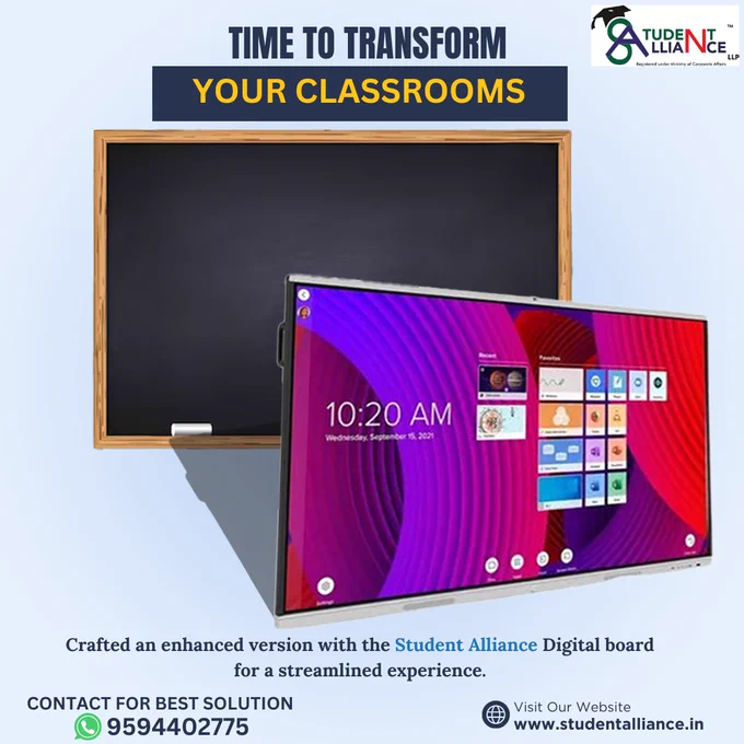 Revolutionize education with Student Alliance IFPD tech! Elevate teaching, create interactive learning spaces. Let's transform classrooms together! 🌐📚
Contact Us For Demo.
 91-9594402775 

 #IFPD #StudentAlliance #EduRevolution #smartboard #digitalboard #ifpd #ifpdpanel #education #viralpost #trendingpost #explore #studentalliance #whiteboard #onlineteaching #studiosetup #homesetup #school #college #office #easyteaching #smartlearning
