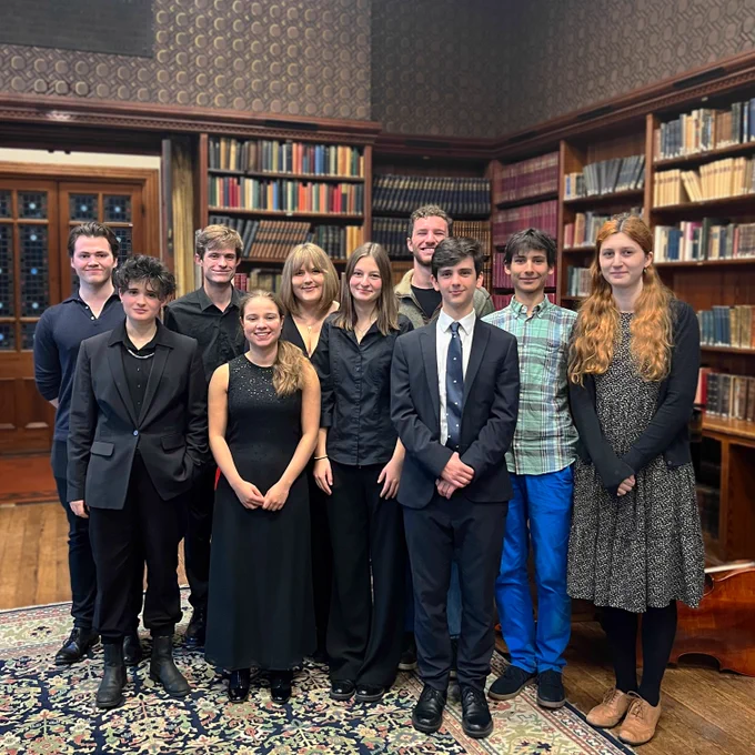 Group picture of the performers at the Girton College Music Society Freshers' Concert 