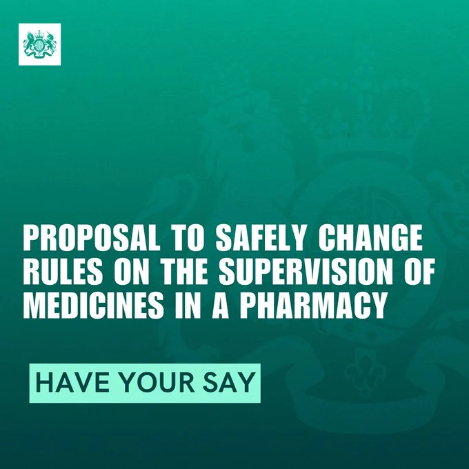 Proposal to safely change rules on the supervision of medicines in a pharmacy

Have your say