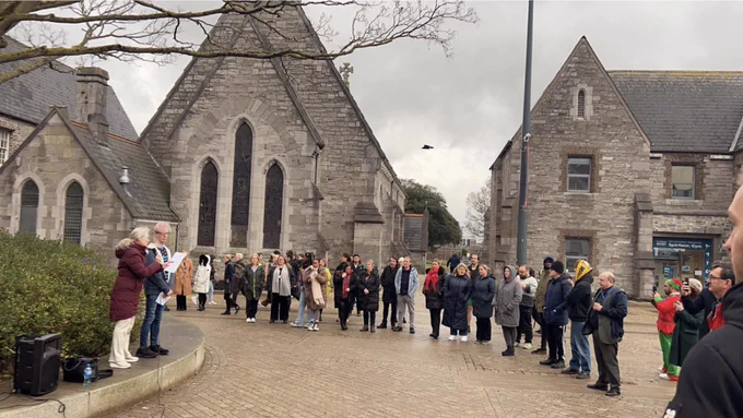 #ONEHUMANITY Solidarity shoutout attendees gathered together at the grangegorman campus