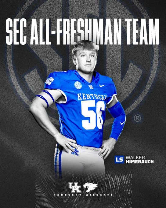 Graphic showing Walker Himebauch is SEC All-Freshman Team