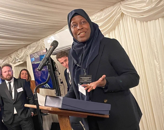 Bukky Yusuf  speaking at the National Schools Awards at the House of Lords.