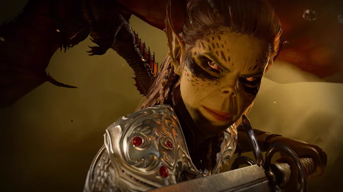 Lae'zel looking very confident.