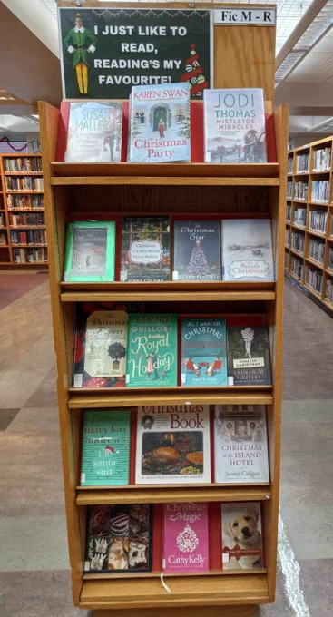 Christmas book display