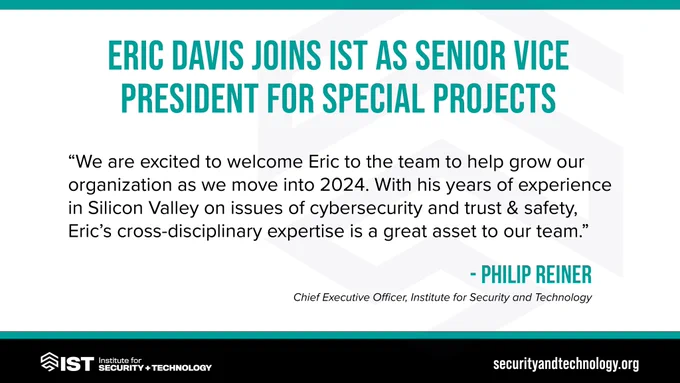Eric Davis joins IST as Senior Vice President for Special Projects