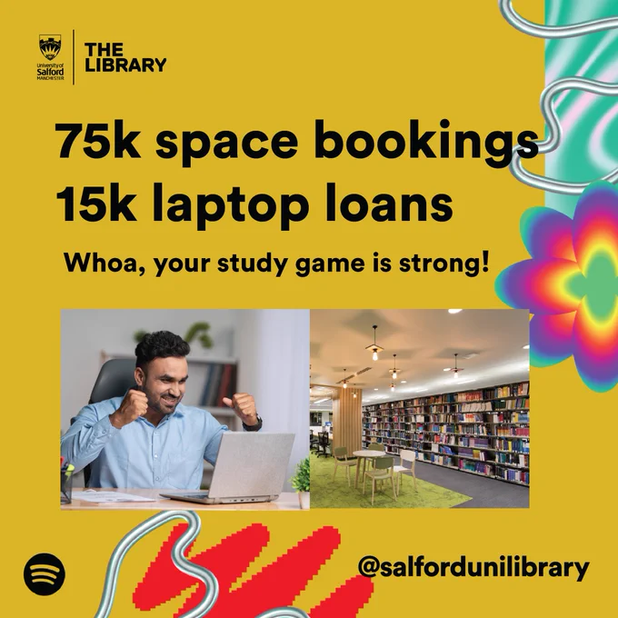 75k space bookings
15k laptop loans

Whoa, your study game is strong!