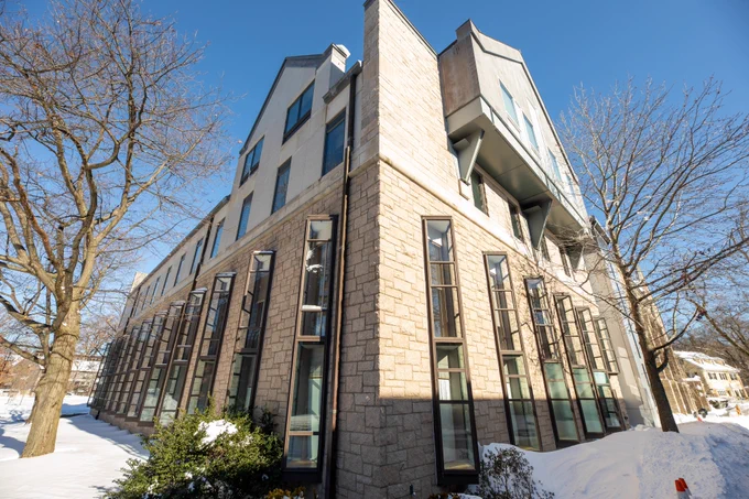 The HDS Library after the first snowfall of winter.