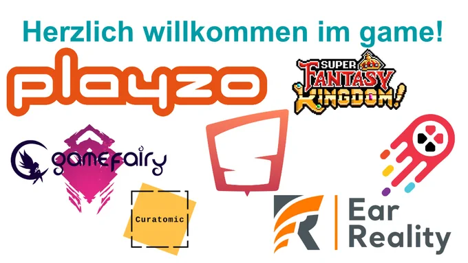 Herzlich willkommen im game! Darunter sind die Logos der jeweiligen neuen Mitglieder angeordnet