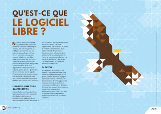 Image du panneau « Qu'est-ce que le logiciel libre » de notre Expolibre. Le texte est disponible sur la page https://expolibre.org/qu-est-ce-que-le-logiciel-libre