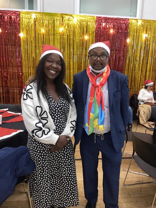 Cllr Maria Kay with a resident 