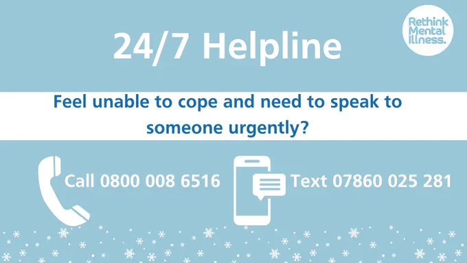The Black Country Healthcare 24/7 Helpline is here to support you with your mental health. Feel unable to cope and need to speak to someone urgently? Call 0800 008 6516 or text 07860 025 281.