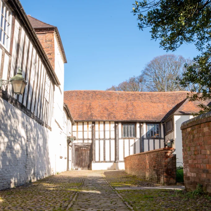 A photo showing the Commandery building under a blue sky.