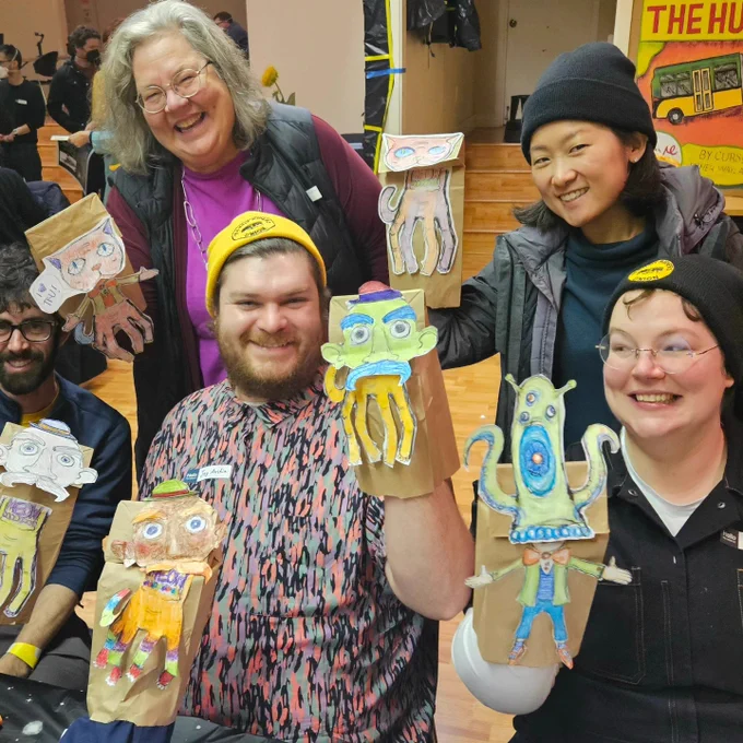TRU Puppet Making Friends with their puppets