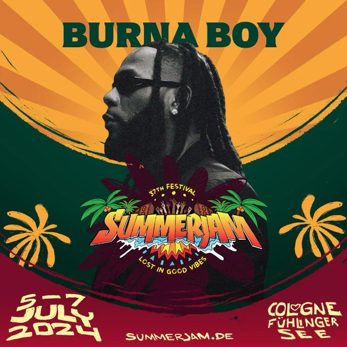 Burna Boy - Summerjam 2024 - 5.-7. Juli am Fühlinger See in Köln