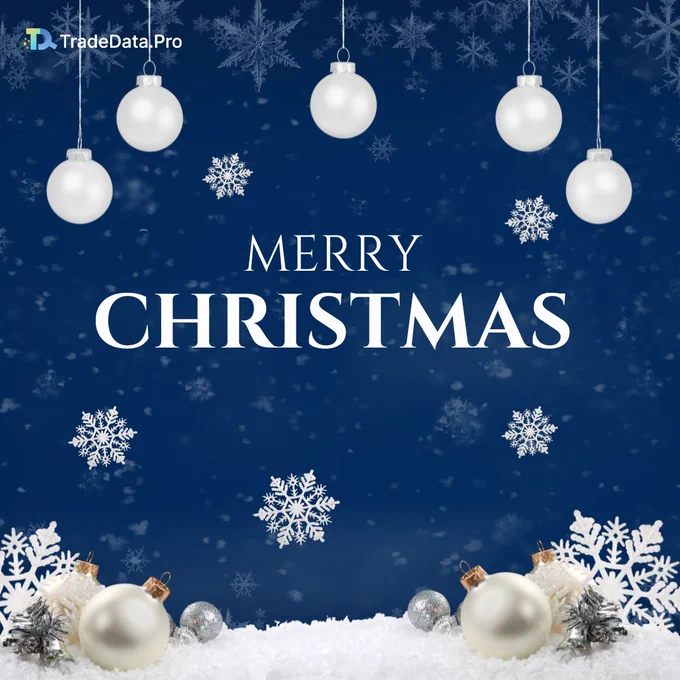 This Christmas, unwrap the gift of knowledge with TradeData.Pro! 🎄📊 May your holiday season be merry, bright, and full of valuable trade insights. Cheers to a data-rich New Year! 🌟 #DataDrivenHolidays #TradeDataPro #MerryChristmas