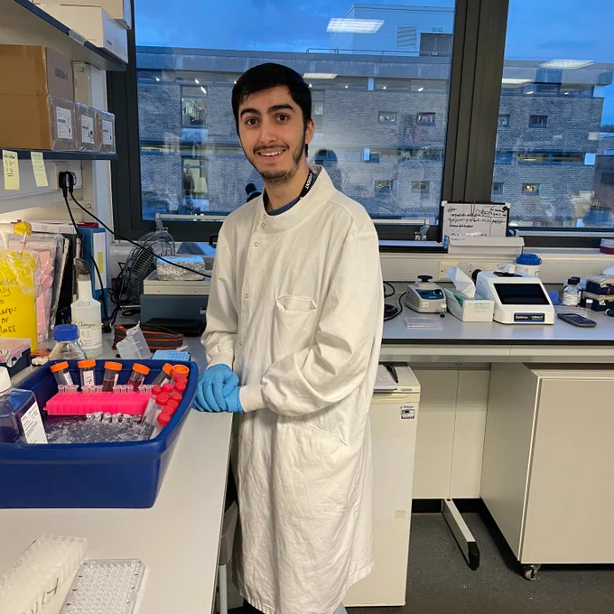 Scientist wearing lab coat in laboratory