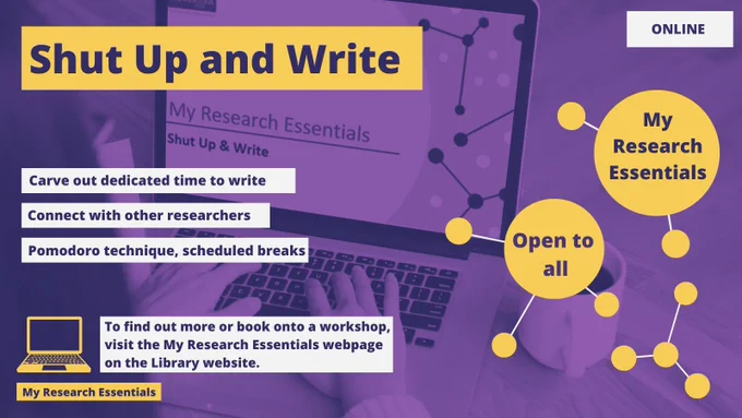 Online Shut Up and Write promotional poster